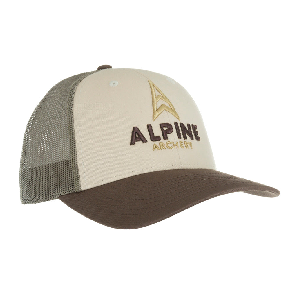 Alpine Embroidered Low Pro Trucker Cap Brown/Loden/Tan