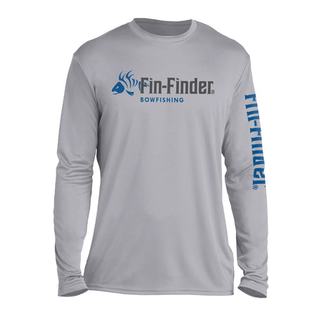Fin Finder Skulls Polyester Performance Longsleeve Shirt Grey X-Large