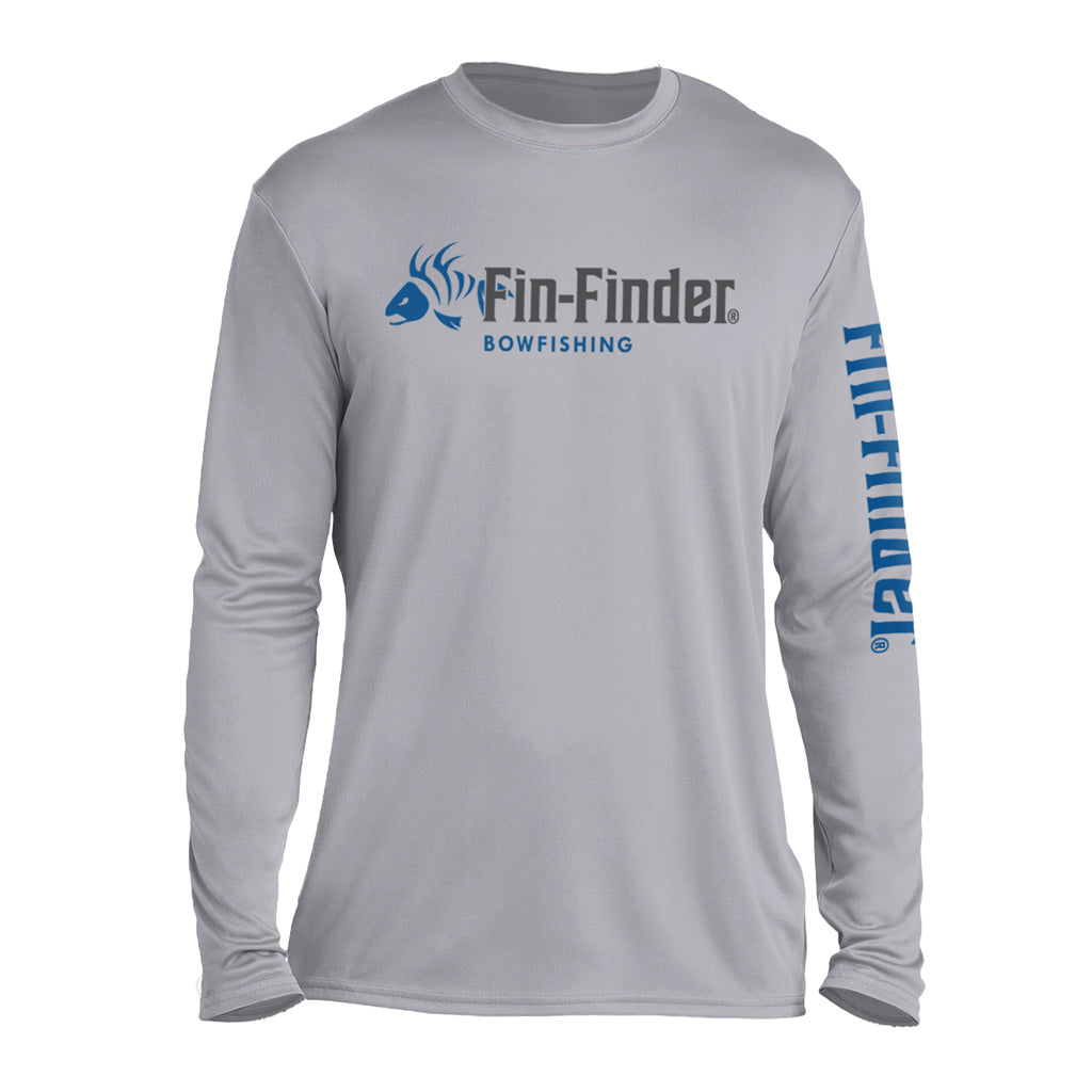 Fin Finder Skulls UPF 50 Polyester Longsleeve Shirt Grey 2XL