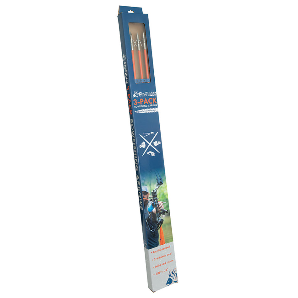 Fin Finder Raider Pro Bowfishing Arrow Set Orange with Riptide Point 3-Pack