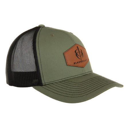 BlackHeart Adjustable Patch Logo Hat Green and Black
