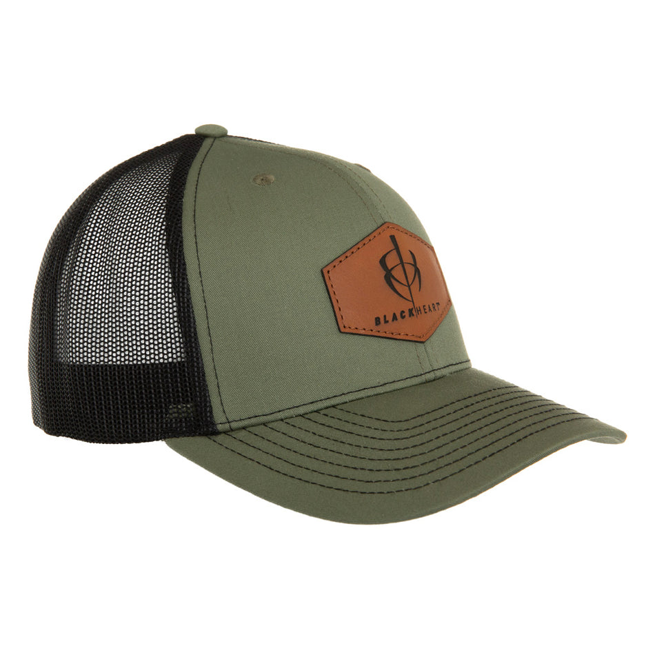 BlackHeart Adjustable Patch Logo Hat Green and Black