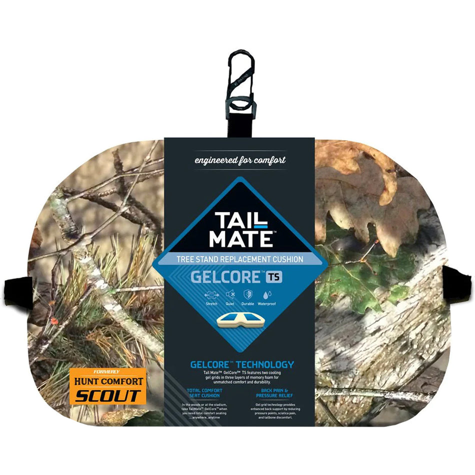 Tail Mate Mossy Oak GelCore Padded Outdoor Seat Cushion with Carabiner