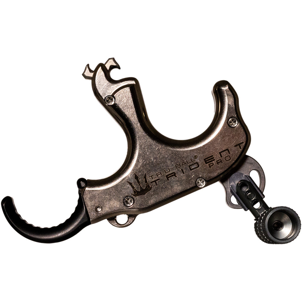 Tru Ball Trident Pro Flex Thumb-Activated 3 Finger Archery Release Silver Brass Medium