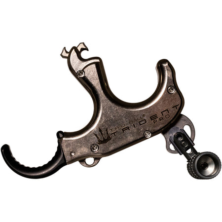Tru Ball Trident Pro Flex Thumb-Activated 3 Finger Archery Release Silver Brass Medium