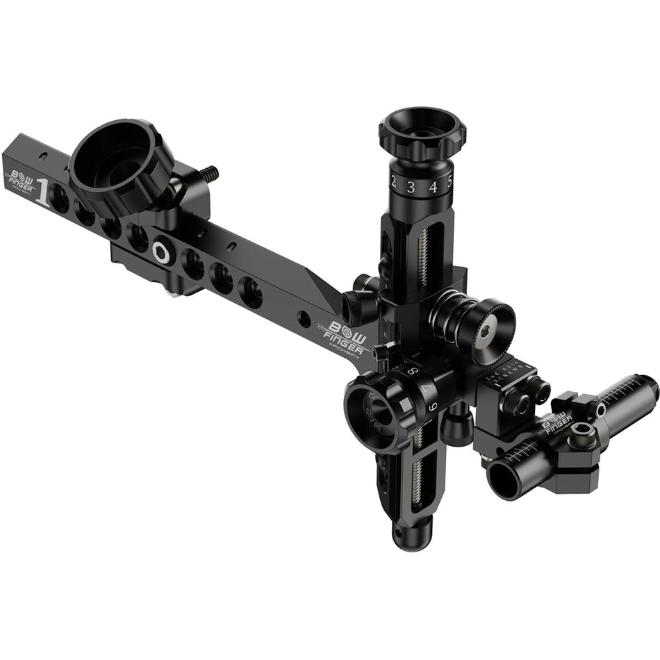 Bowfinger 1 V2 Black Right Hand Compound Bow Sight with Hard Case