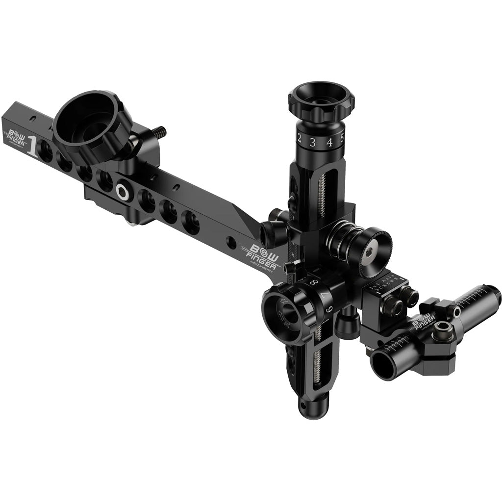 Bowfinger 1 V2 Black Left Hand Compound Bow Sight with Hard Case