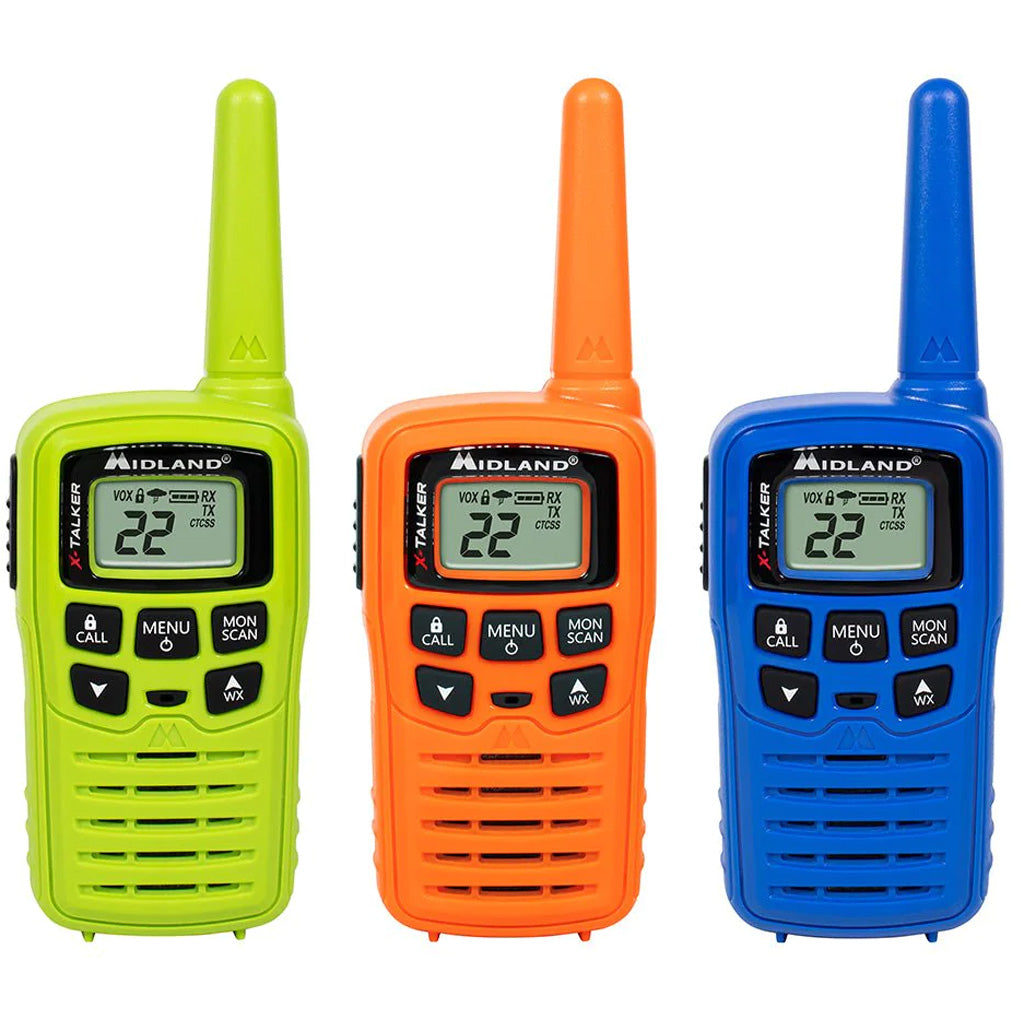 Midland X-Talker T10 22-Channel Two-Way Radio Multi Color 3pk