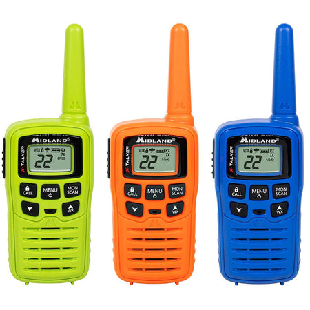 Midland X-Talker T10 22-Channel Two-Way Radio Multi Color 3pk