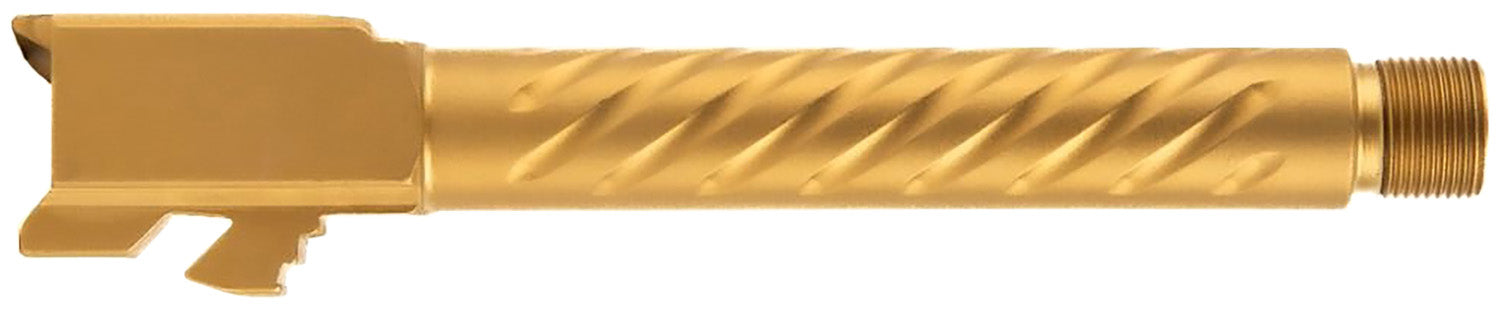 Ballistic Advantage Premium Series 9mm Luger Glock 17 Gen 5 Threaded Spiral Fluted Pistol Barrel Gold PVD Stainless Steel