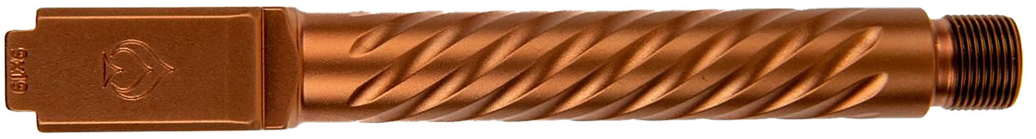 Ballistic Advantage Premium Series 9mm Luger Glock 17 Gen 5 Threaded Spiral Fluted Copper PVD Pistol Barrel Stainless Steel