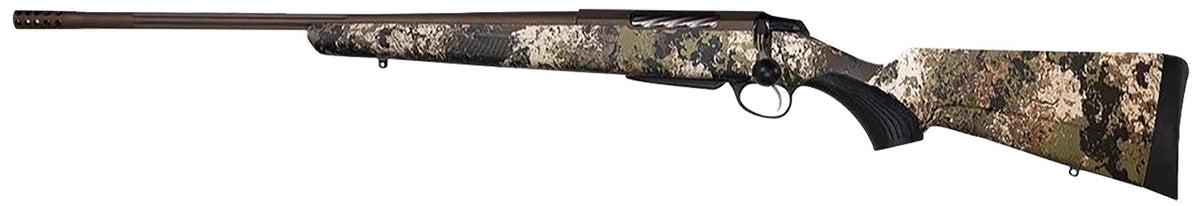 Tikka JRTXVW418R10 T3x Lite 270 Win 3+1 22.40" Fluted/Threaded, Midnight Bronze Cerakote Barrel/Rec, Veil Wideland Synthetic Stock, Interchangeable Grip, Muzzle Brake Left Hand