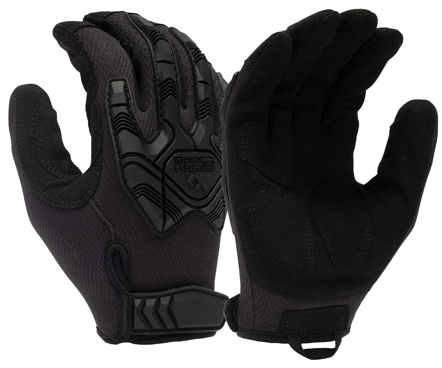 Pyramex VGTG40BM Heavy-Duty Tactical Impact Operator Gloves Black Synthetic Leather Size Medium