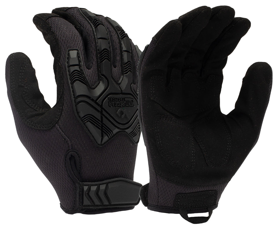 Pyramex VGTG40BL Heavy-Duty Tactical Impact Operator Gloves Black Synthetic Leather Size Large