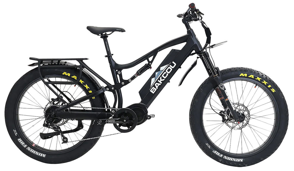 Bakcou Storm 25 Medium Electric Fat Tire Bicycle Matte Black 17" Frame SRAM 11-34t Cassette Bafang Ultra Mid-Drive