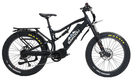 Bakcou Storm 25 Large Full-Suspension Electric Bicycle Matte Black 19" Frame SRAM 9sp Bafang Ultra Motor