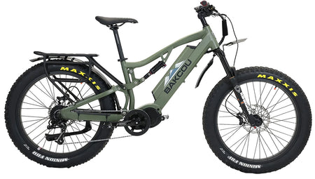 Bakcou Storm 25 Large Electric Bicycle Matte Army Green 19" Frame SRAM 9sp 40t Front Bafang Ultra Motor