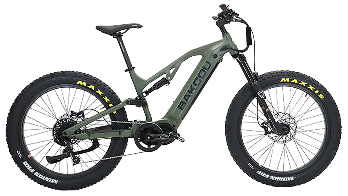 Bakcou Scout 21Ah Matte Army Green 19" Fat Tire Electric Bicycle Sram NX 11-Speed Bafang Ultra Motor