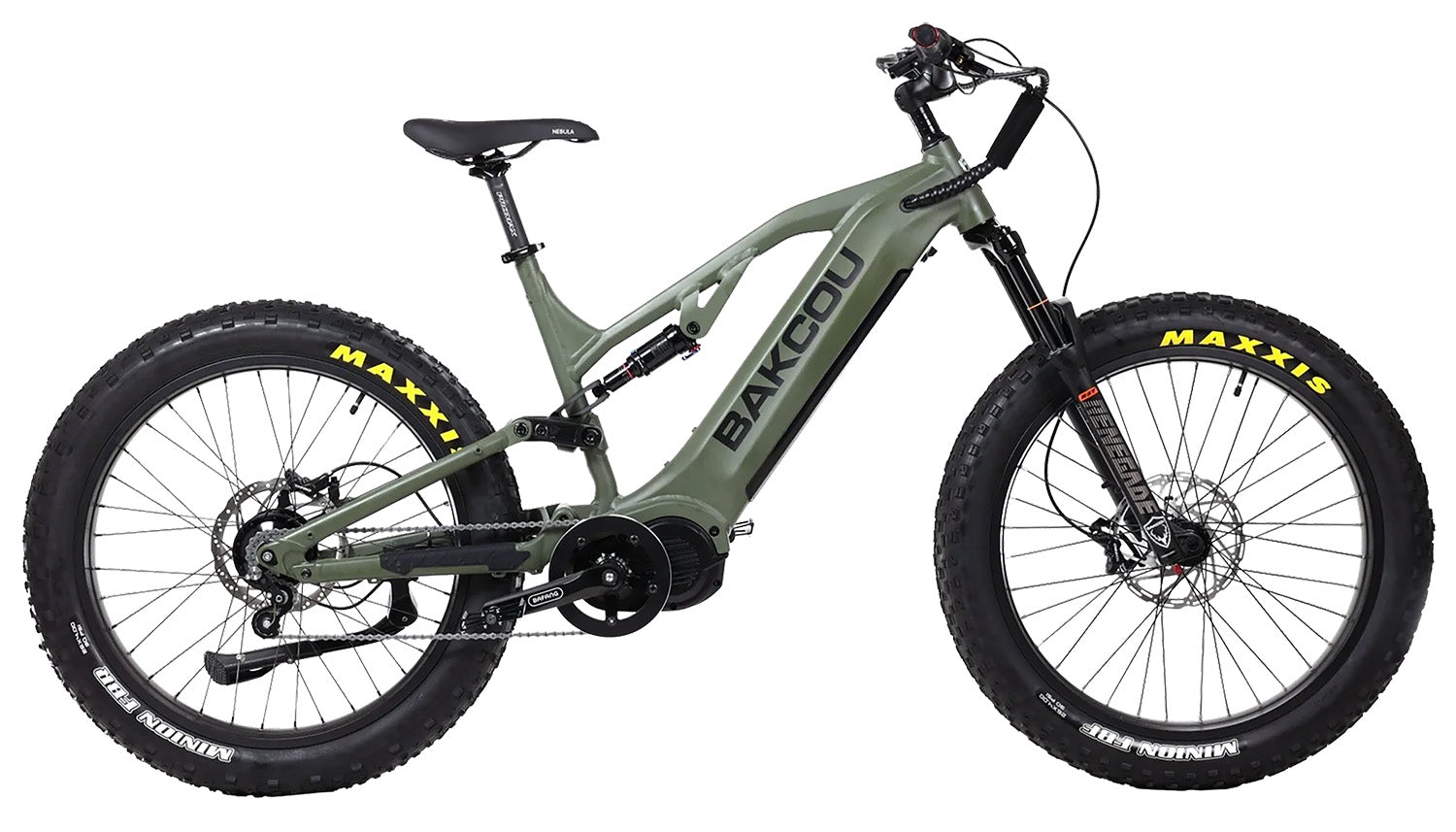 Bakcou Scout Jager 21Ah Matte Army Green 19" Fat Tire Electric Bicycle Rohloff Speed Hub Bafang Ultra Motor