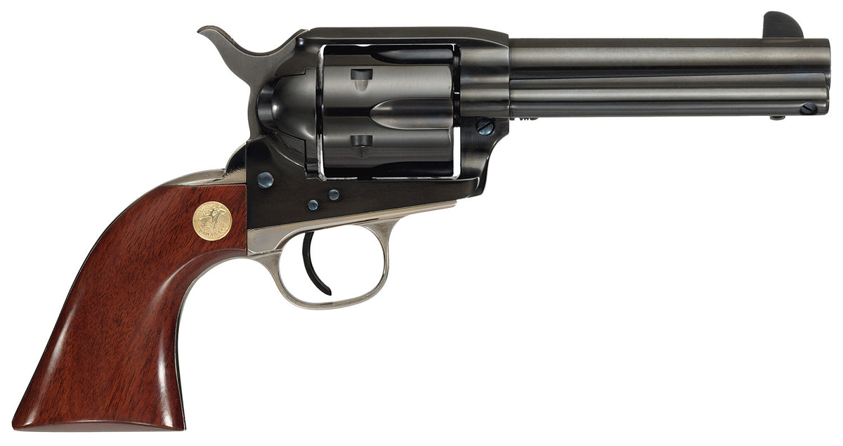 Cimarron MP400B1401 Pistoleer 357 Mag 6 Shot 4.75" Blued Rifled Steel Barrel & Cylinder, Blued Steel Frame w/Nickel Backstrap & Triggerguard, Walnut Grip, Exposed Hammer