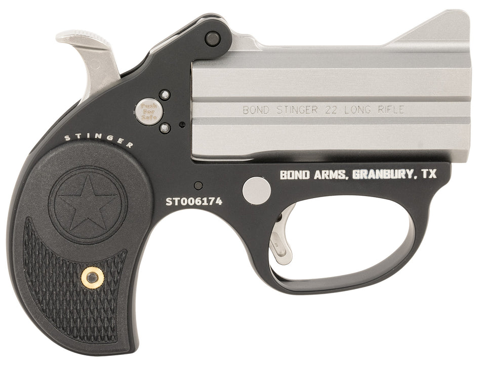 Bond Arms BASL Stinger 22 LR 2 3" Matte Double Anodized Stainless Steel Barrel, Anodized Aluminum Frame, Black Rubber Grip