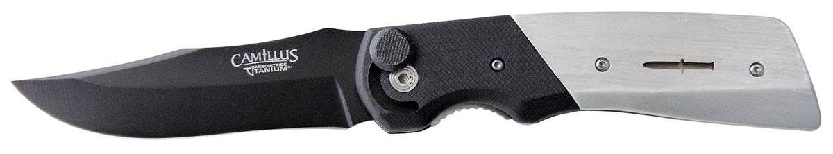 Camillus CUDA Bolt 3.75" Folding Drop Point AUS-8A Carbonitride Titanium Blade, Aluminum and G10 Handle