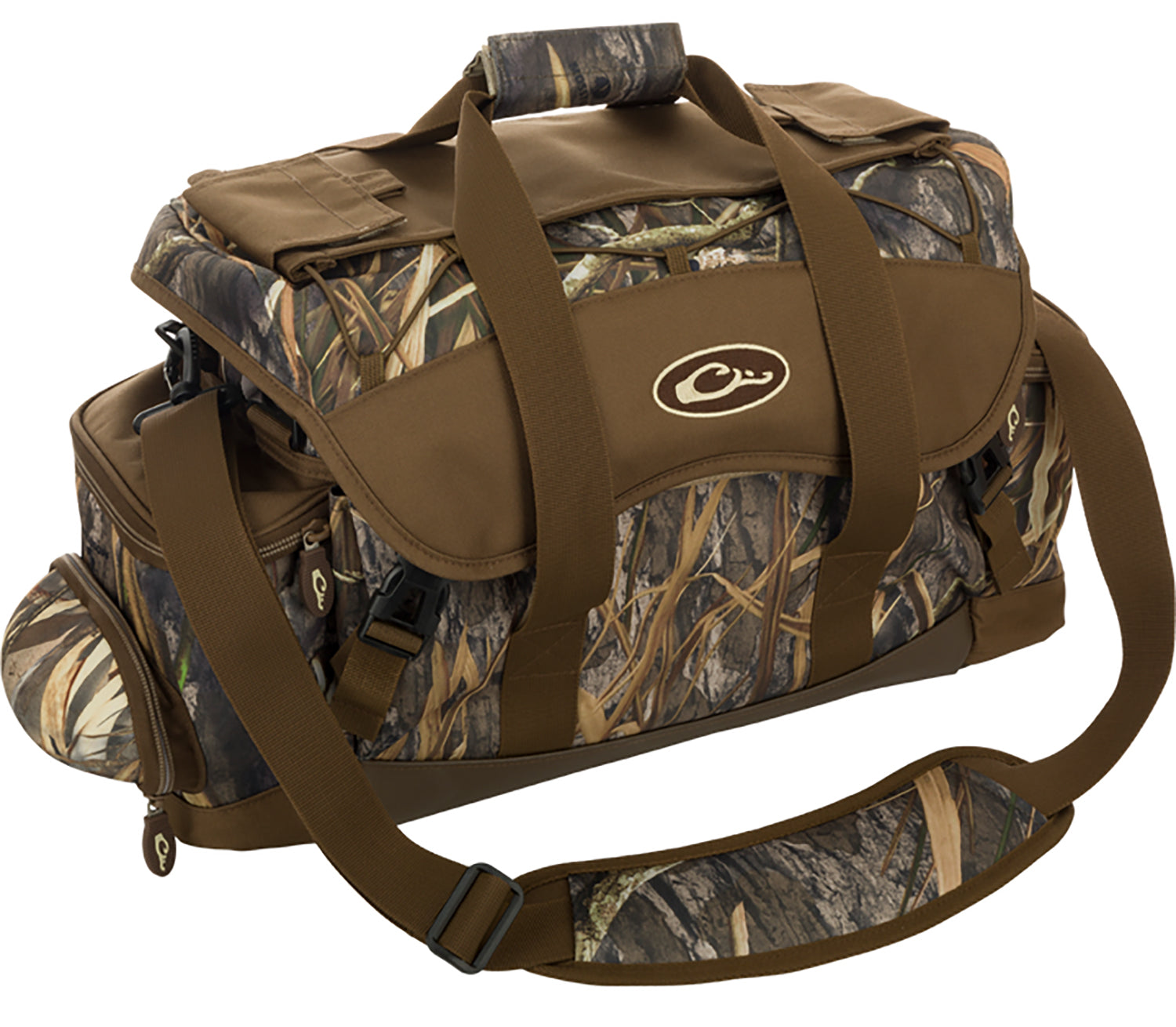 Drake Waterfowl DA2020022 Mossy Oak Bottomland Refuge HD-2 Blind Bag with Nylon Construction and Zipper