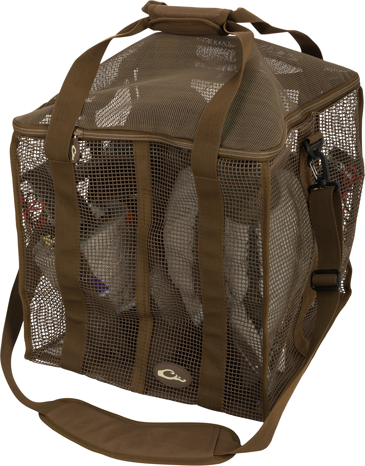 Drake Waterfowl DA370004M 4-Slot Motion Floating Decoy Bag in Brown Vinyl-Coated Mesh