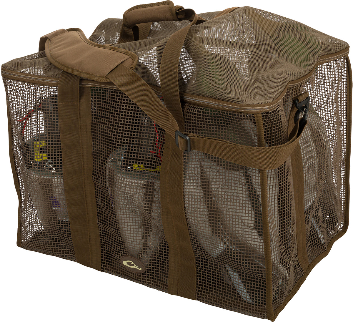 Drake Waterfowl DA370006M 6-Slot Motion Floating Decoy Bag in Brown Vinyl-Coated Mesh