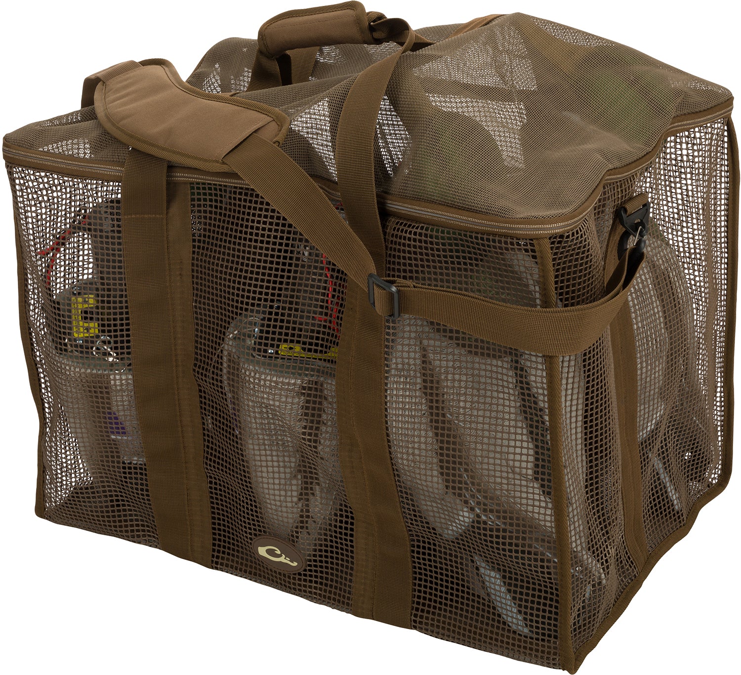 Drake Waterfowl DA370006M 6-Slot Motion Floating Decoy Bag in Brown Vinyl-Coated Mesh