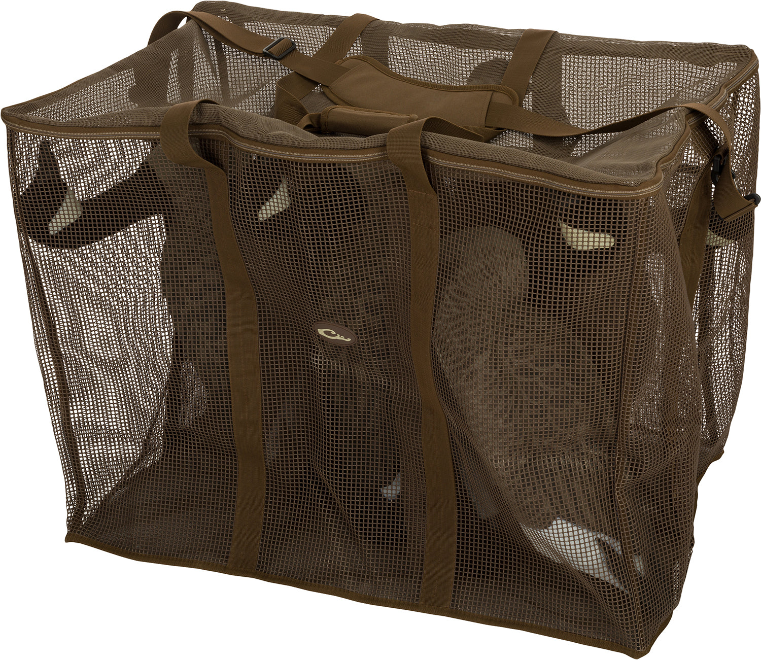 Drake Waterfowl DA370006G 6-Slot Goose Floating Decoy Bag in Brown Vinyl-Coated Mesh