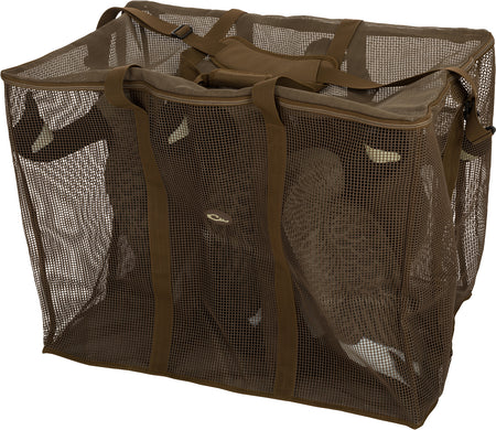 Drake Waterfowl DA370006G 6-Slot Goose Floating Decoy Bag in Brown Vinyl-Coated Mesh