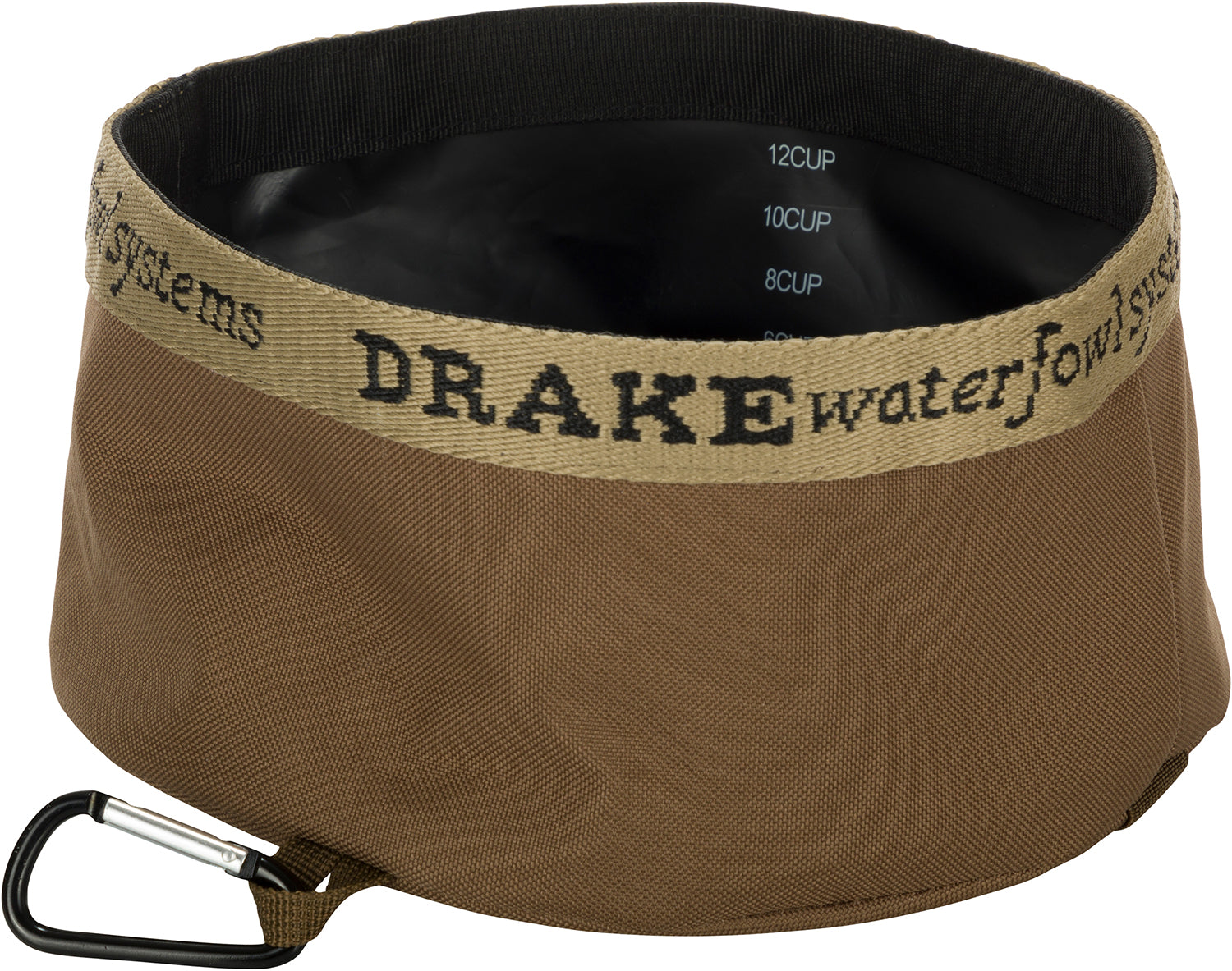 Drake Waterfowl GD8100BRN Travel Food & Water Bowl for Gun Dogs Brown 600D Polyester