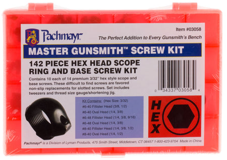 Lyman 03058 142-Piece Hex Head Gunsmith Ring & Base Screw Kit Universal Handle