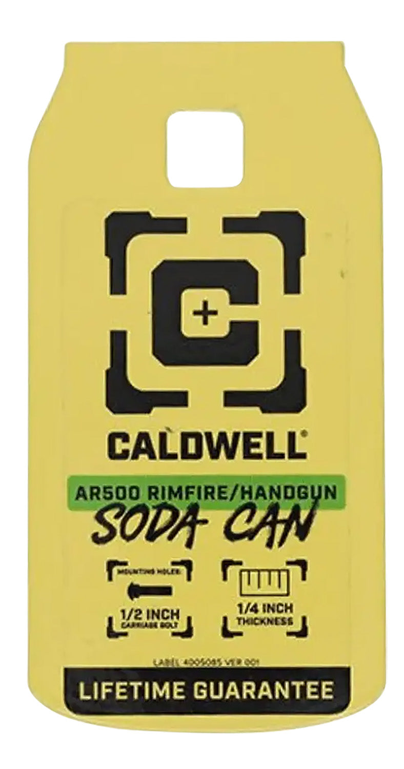 Caldwell Rimfire/Handgun Soda Can AR500 Steel Target Yellow 1/4" Thick Laser Cut