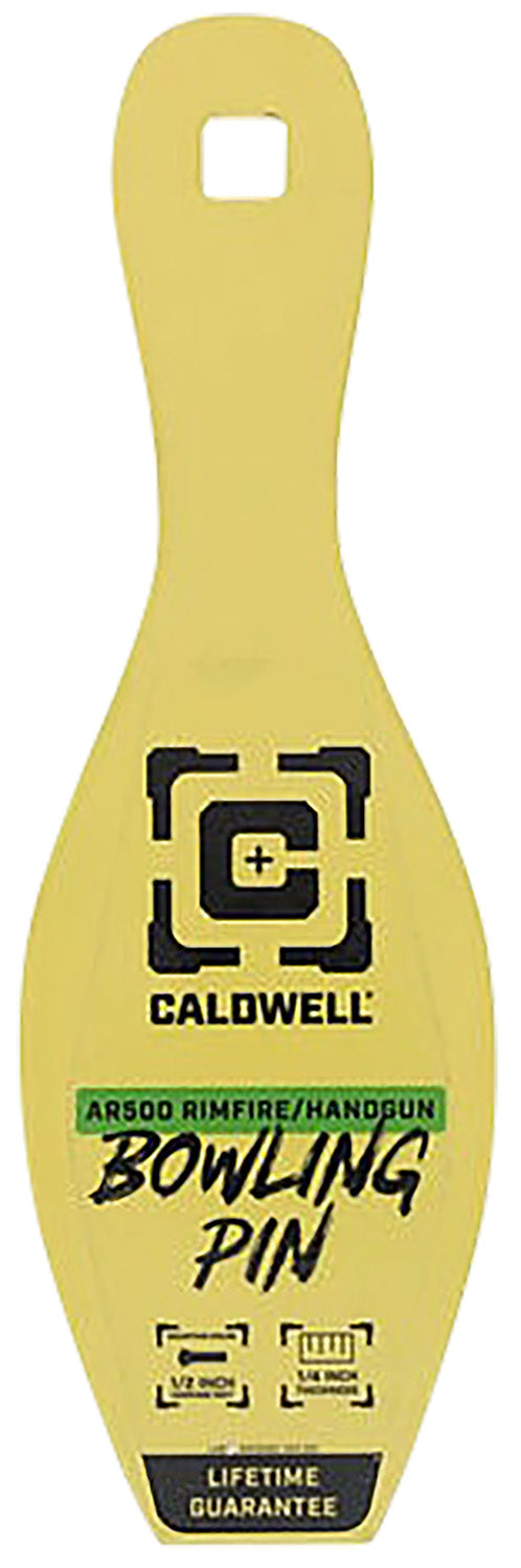 Caldwell 4002312 Yellow 1/4" AR500 Steel Bowling Pin Target for Rimfire & Handgun