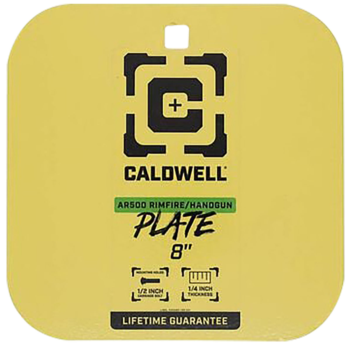 Caldwell 8-Inch Yellow Rimfire and Handgun AR500 Steel Gong Range Target 1/4" Thick