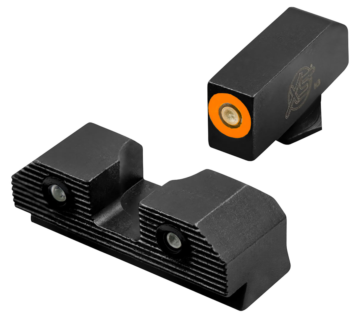XS Sights GLR201P6N Glock R3D 2.0 Night Sights Orange Outline Front Green Tritium Rear Sight