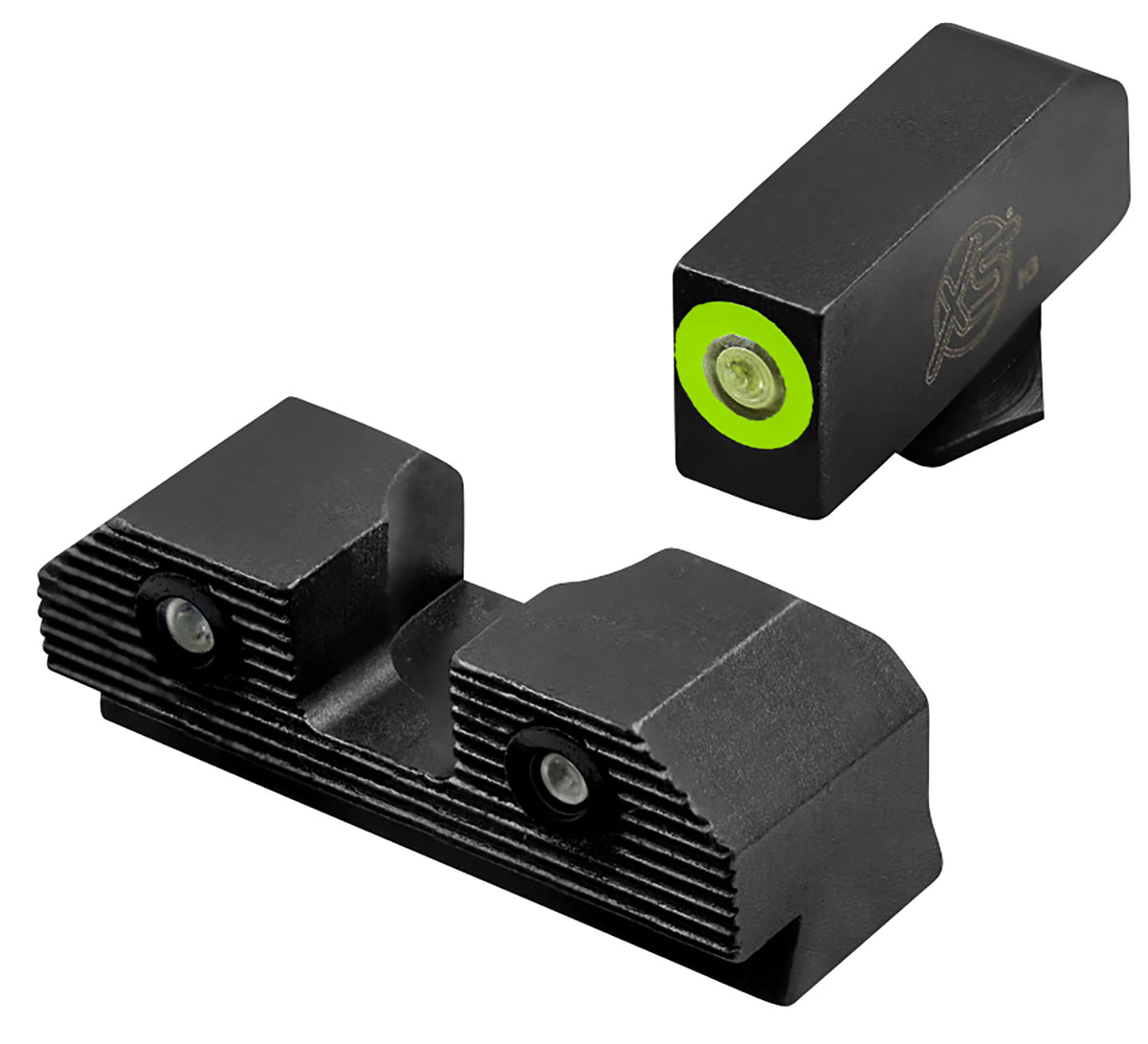 XS Sights GLR203P6G Glock R3D 2.0 Night Sights Green Outline Front and Green Tritium Rear Sight