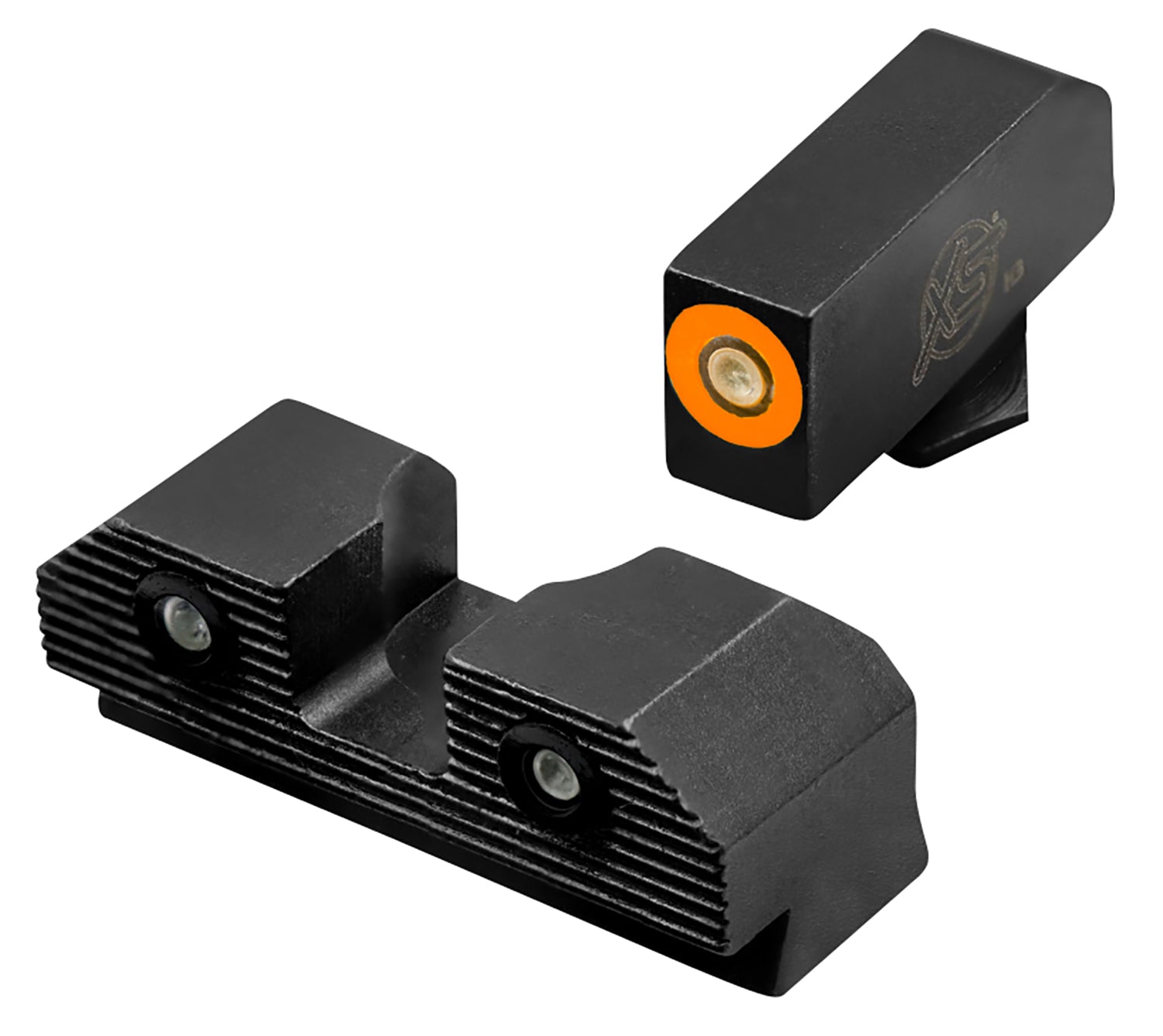 XS Sights GLR203P6N Glock R3D 2.0 Night Sights Orange Outline Front Green Tritium Rear Sight