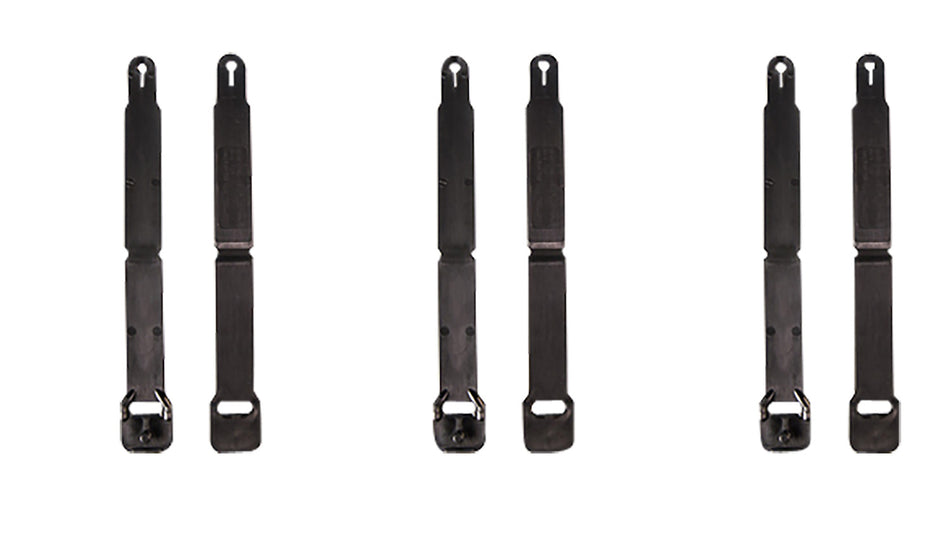 High Speed Gear Short MOLLE Attachment Clips Black Injection Molded 12 Count
