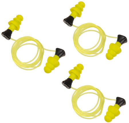 Allen 4118 Ultrax Tethered Soft Silicone Ear Plugs Yellow 26 dB NRR 3 Pair