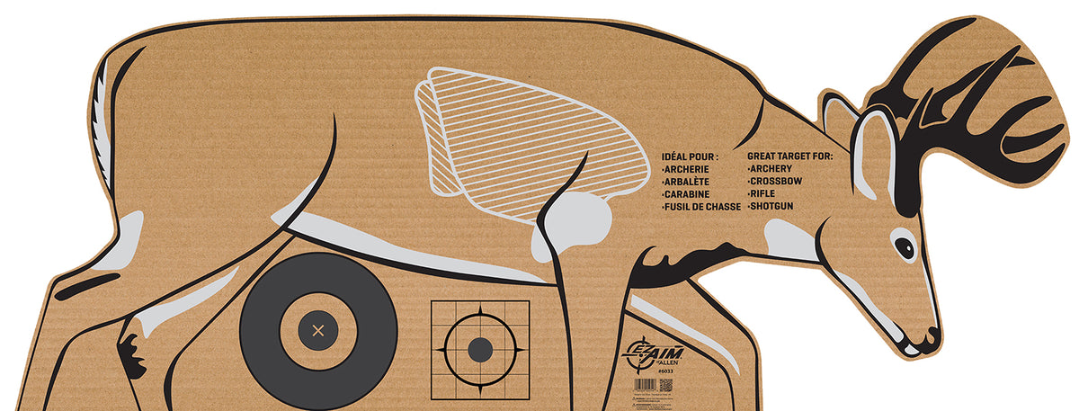 EZ-Aim 6033 Cardboard Deer Silhouette Shooting Target Crossbow/Rifle/Shotgun Brown/White