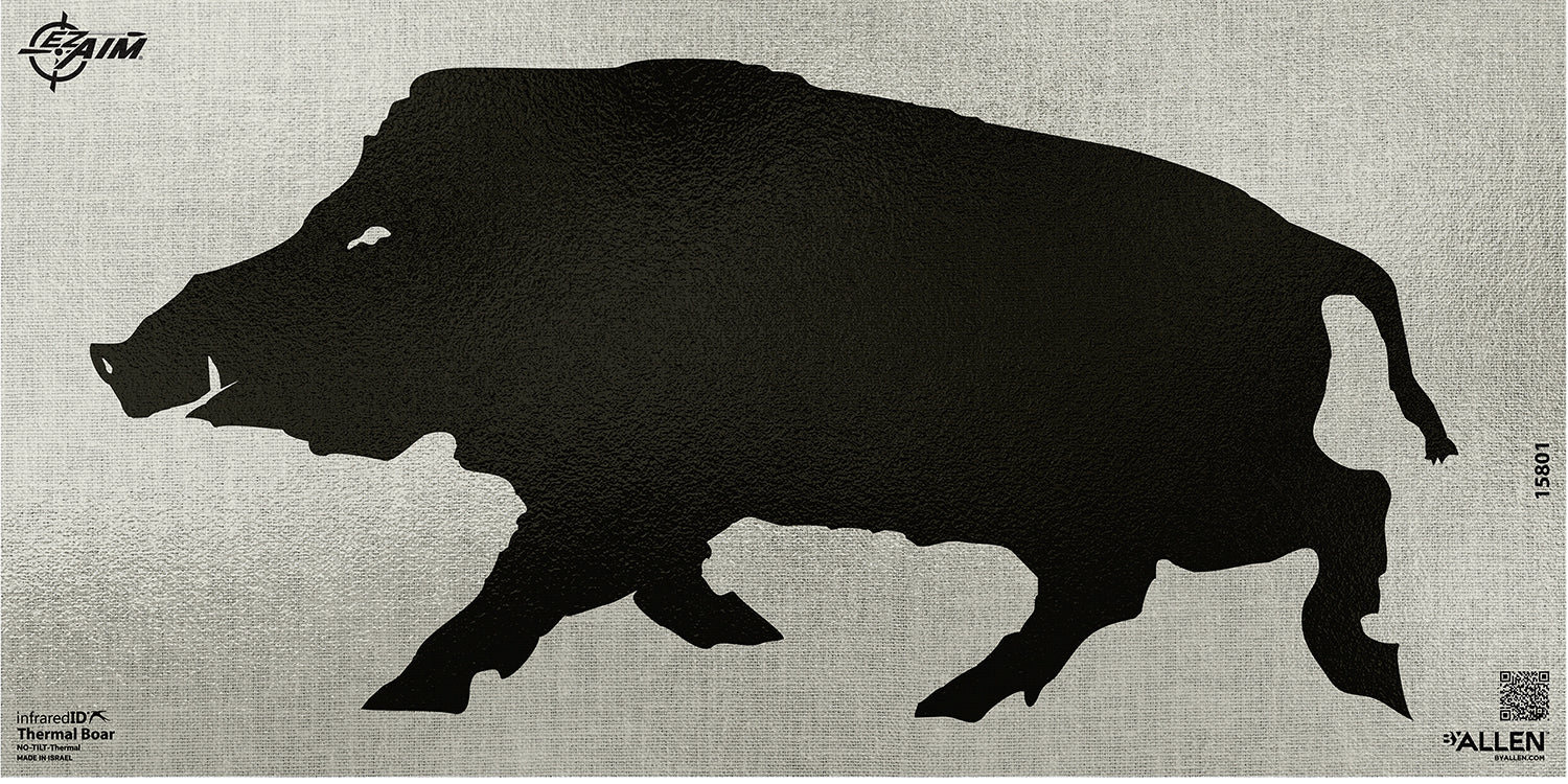 EZ-Aim 15801 Adhesive Thermal ID Boar Silhouette Paper Target 24" x 12" Black/Gray