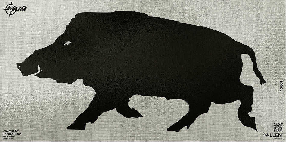 EZ-Aim 15801 Adhesive Thermal ID Boar Silhouette Paper Target 24" x 12" Black/Gray