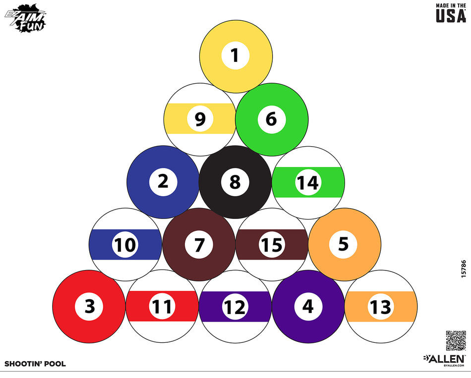 EZ-Aim 15786 Multi-Color Shootin' Pool Paper Hanging Shooting Target 24" x 19" 4 Pack