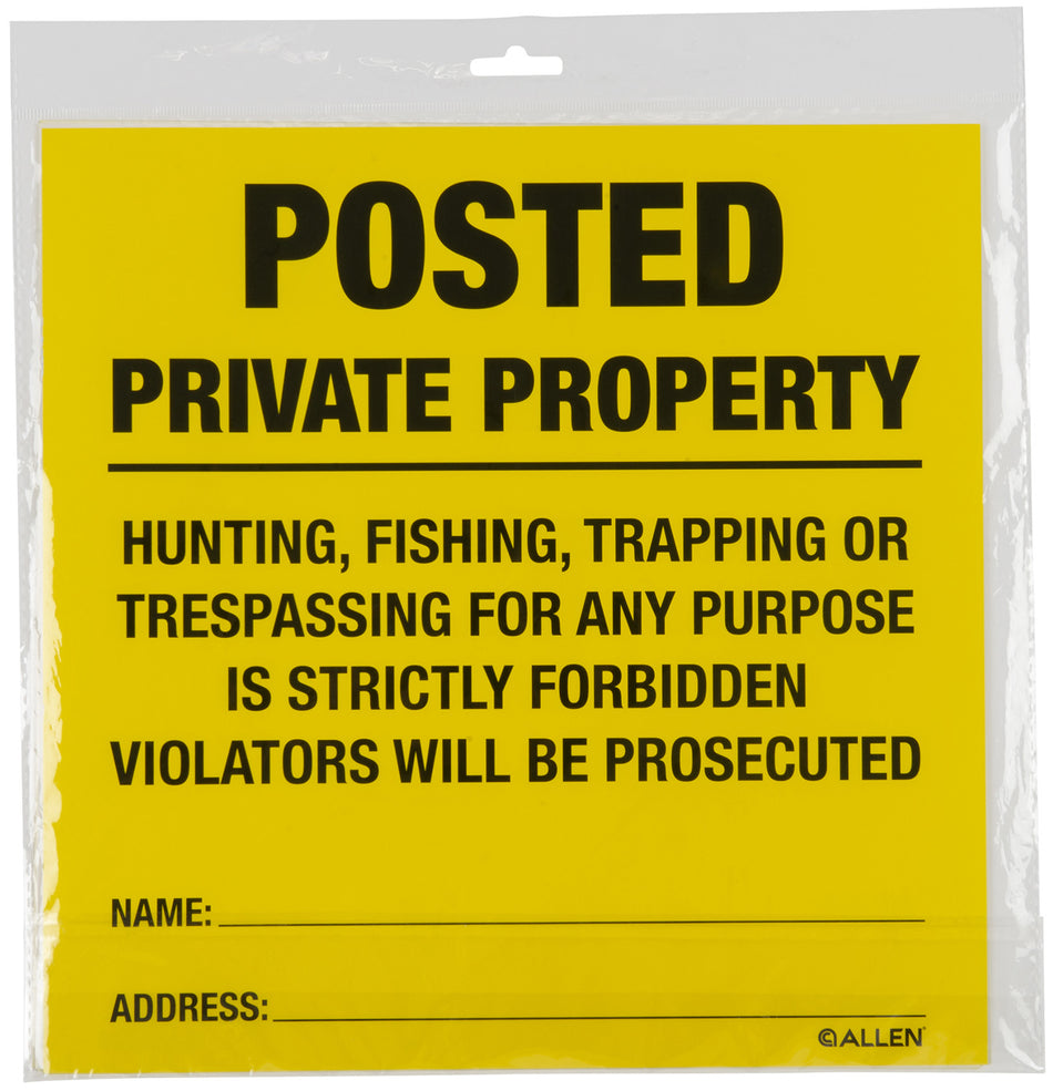 Allen Company Posted No Trespassing Sign 12-Pack for Private Property and Hunting Land