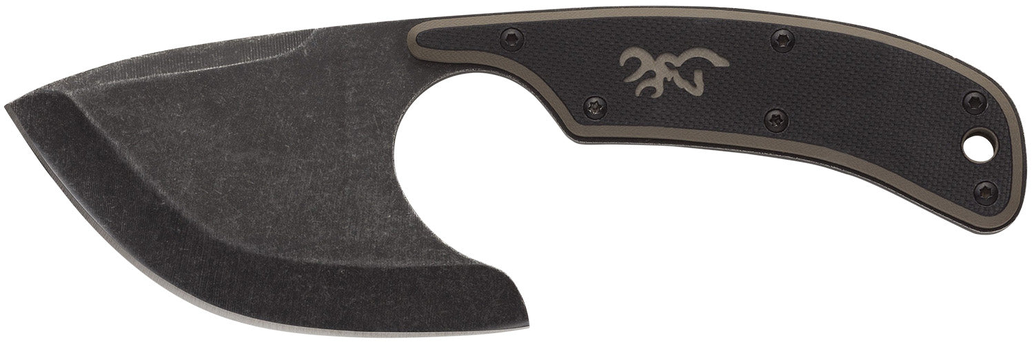 Browning 3220323B Cutoff Boxed Fixed Skinner 2.50" Stonewashed 9Cr14MoV Black Oxide SS Blade Two-Tone G10 Handle w/Sheath