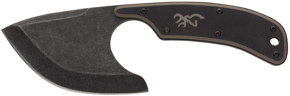Browning 3220323B Cutoff Boxed Fixed Skinner 2.50" Stonewashed 9Cr14MoV Black Oxide SS Blade Two-Tone G10 Handle w/Sheath