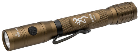 Browning Alpha 2AA Burnt Bronze LED Flashlight 36-525 Lumens White & Green AA Battery